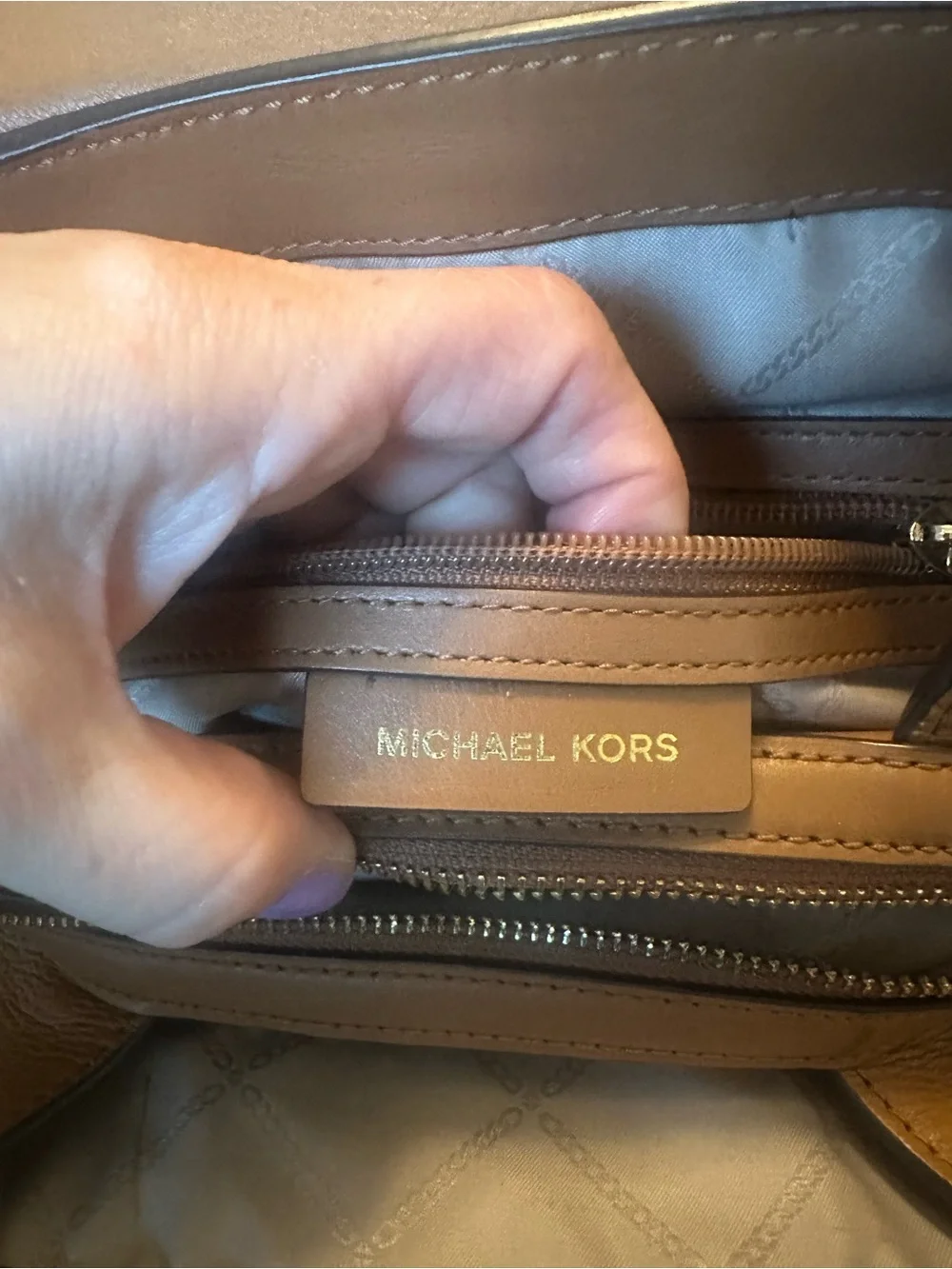 Michael Kors Raven Leather Acorn/Gold Backpack